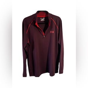 Under amour heat gear, loose fit, men’s 1/4 zip pullover size large